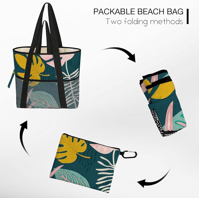 Sandproof Beach Bag with Zipper - Image 6