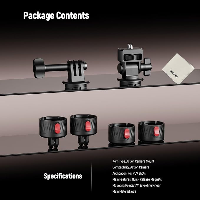 NEEWER GP-24 Action Camera Mount Accessories Kit - Image 8