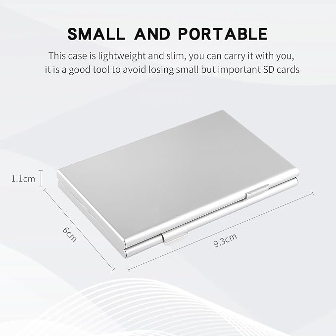 Aluminum SD Card Case, 21Slots Ultrathin SD Card Holder, Memory Card Storage - Image 3