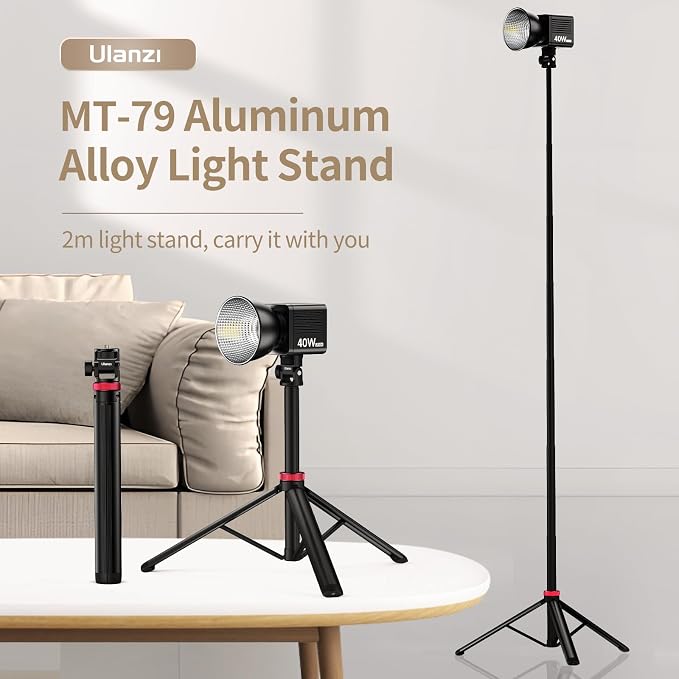 VIJIM MT-79 Extendable Photography Light Stand, 360° Ball Head Camera Phone - Image 8