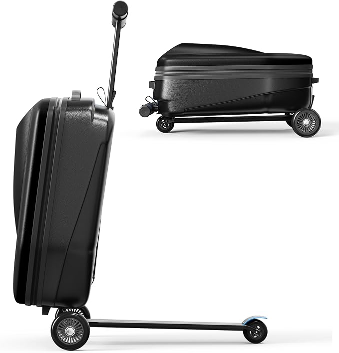 Scooter Hardshell Kids' Luggage, Foldable Carry on Kids Suitcase by DISHUP