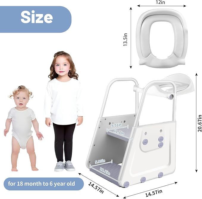 Potty Training Seat with Step Stool - 3 in 1 Potty Training Toilet Seat with - Image 6