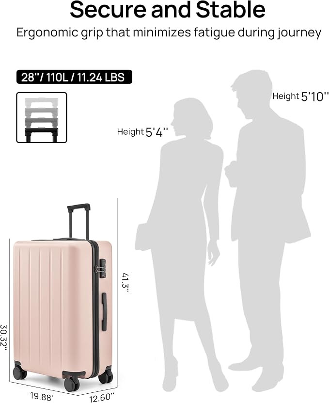 Carry On Suitcase, Checked Trunk Luggage - Image 8