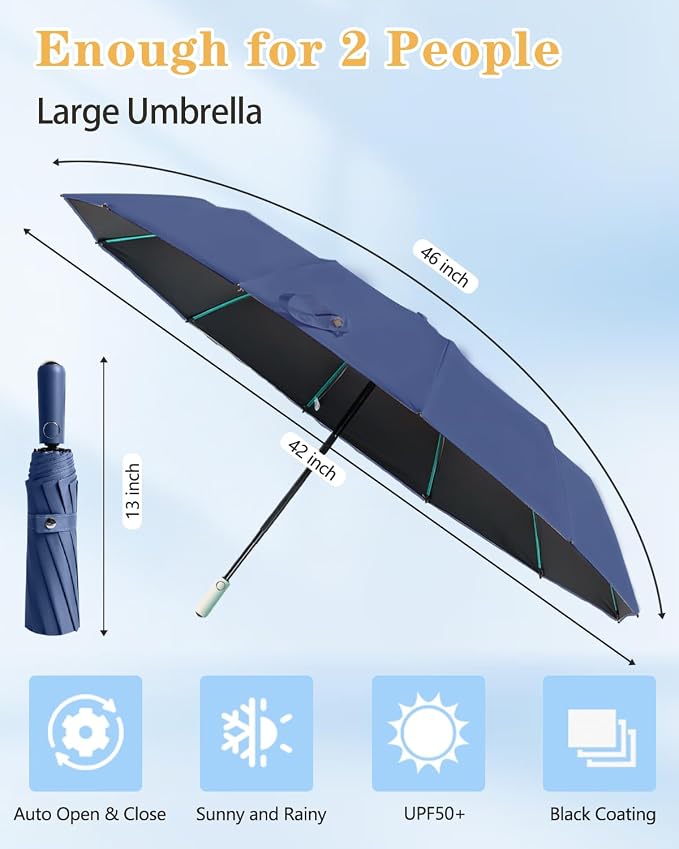 Large Double-Ribs Umbrella Automatic Folding Umbrella - Image 6