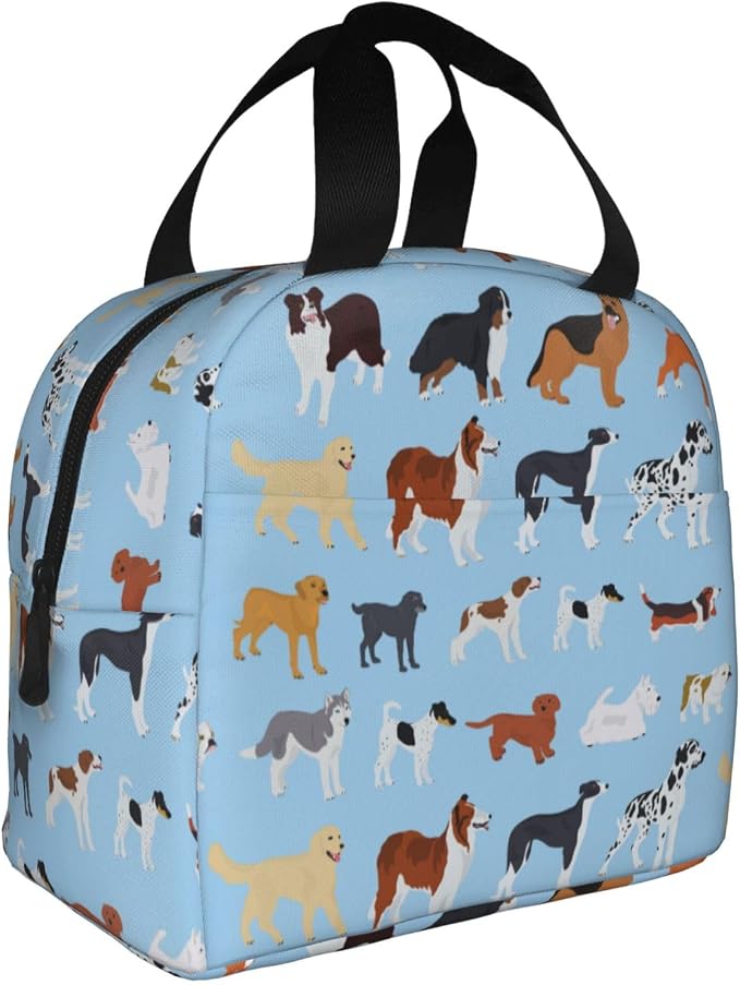 Cute Dog Lunch Box Puppy Lunch Bag Insulated Reusable Lunch Tote Bag Cooler - Image 2