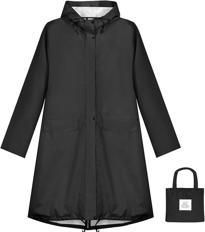 ANYOO Waterproof Rain Poncho Lightweight Reusable Hiking Hooded Coat Jacket by Anyoo