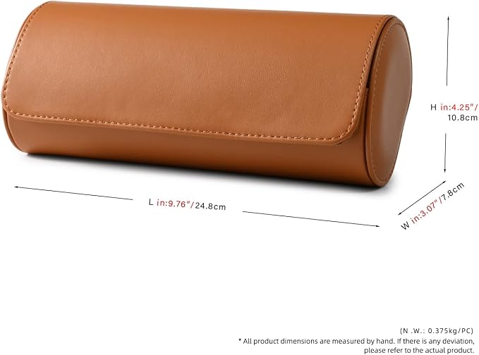 Oirlv Premium Leather Watch Roll Travel Case 3-Slot Watch Box - Image 9