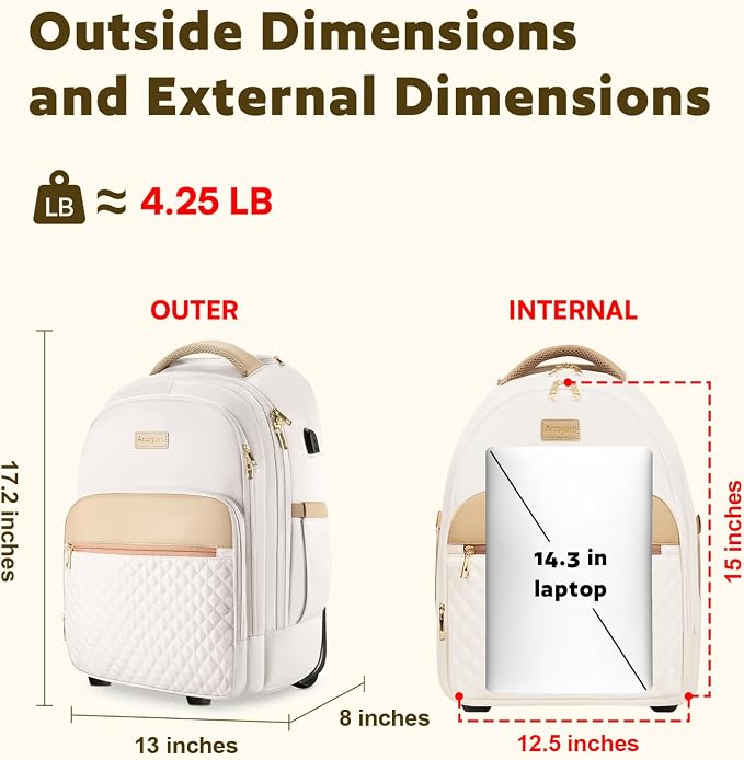 Small Rolling Backpack, Underseat Carry On Luggage - Image 5