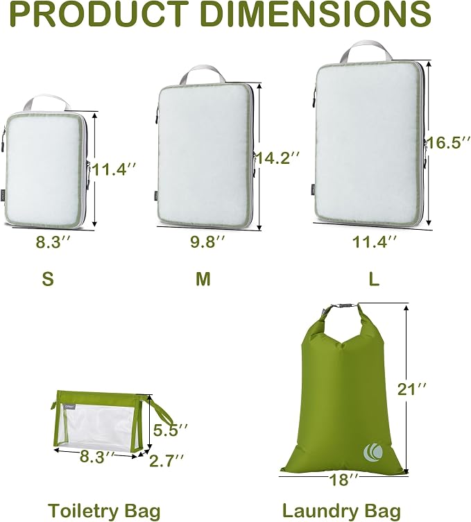 Cipway Compression Packing Cubes, See Through Mesh Luggage Organizer Bags - Image 5