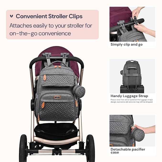 BabbleRoo Diaper Bag Backpack, Travel Backpack - Image 7