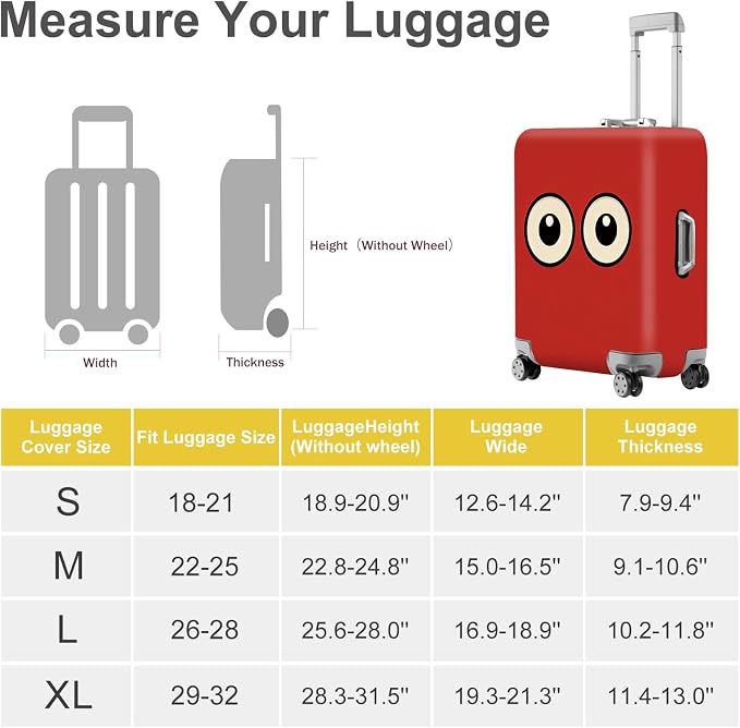 ANNA QUEEN Funny Cartoon Eyes Luggage Cover, Travel Suitcase Cover - Image 4
