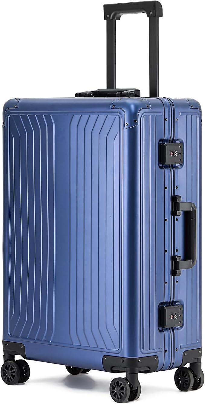 Metal all aluminum carry-on suitcase 20 "hard face, TSA lock and rotating wheel by XZSP+AISU