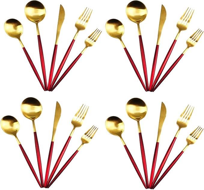 Gugrida 20-Piece 18/10 Stainless Steel Flatware Silverware, Luxury Dinnerware - Image 2