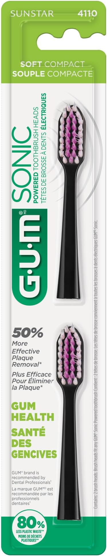 GUM Sonic Powered Toothbrush Refills, Tapered Bristles Clean Below The Gumline - Image 4