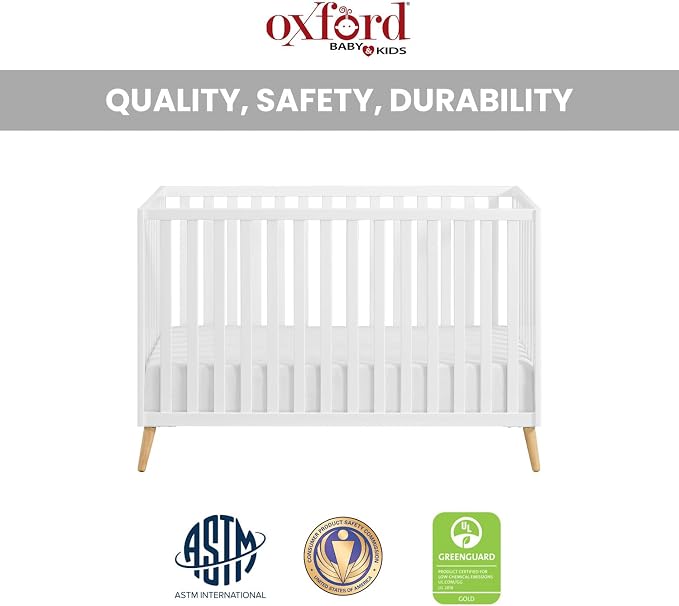 Oxford Baby Cozy Nest Convertible Island Crib, Snow White/Natural - Image 5