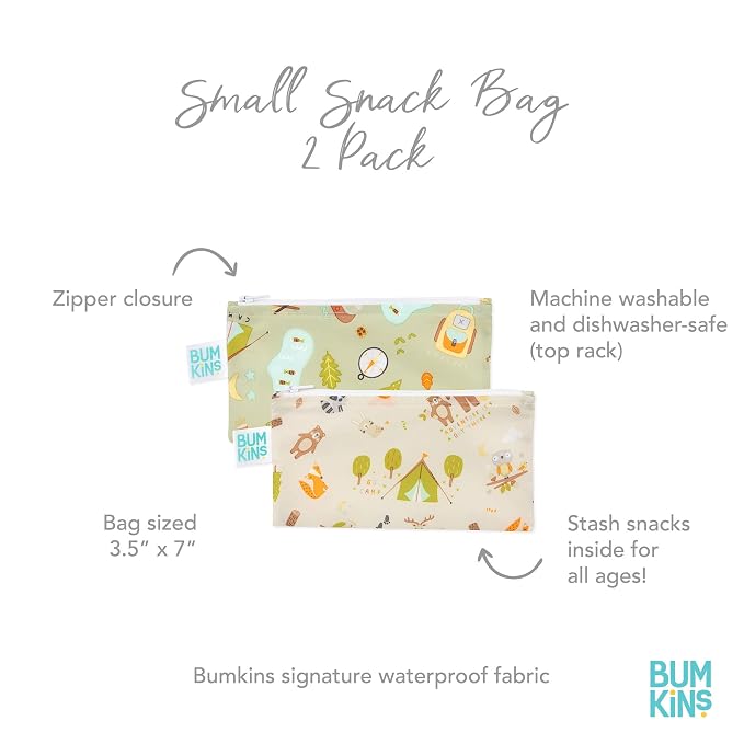 Bumkins Reusable Snack Bags, for Kids School Lunch and for Adults Portion - Image 4