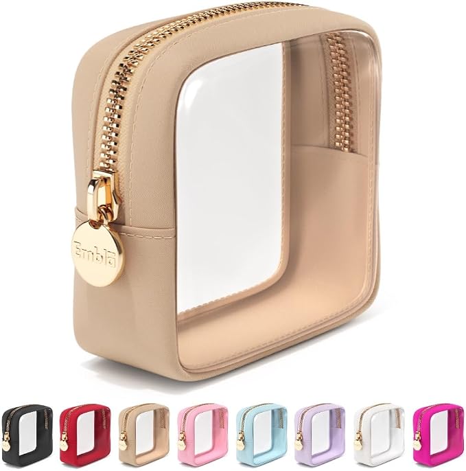 Clear Makeup Bag Zipper Pouch, Transparent Cosmetic Case Organizer, TSA by Embla