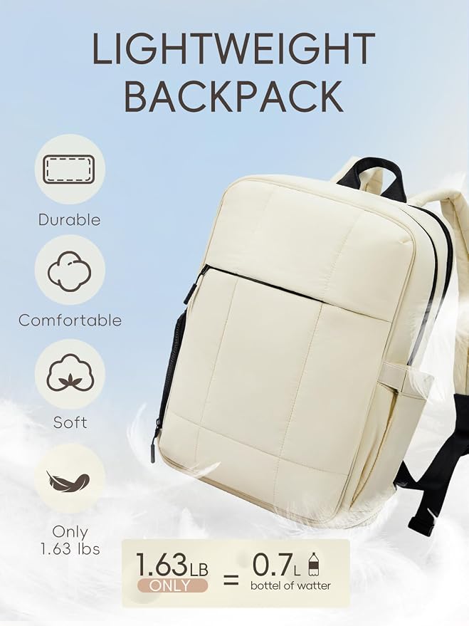 CLUCI Lightweight Travel Backpack Carry on Flight Approved, Puffy Gym Backpack - Image 3