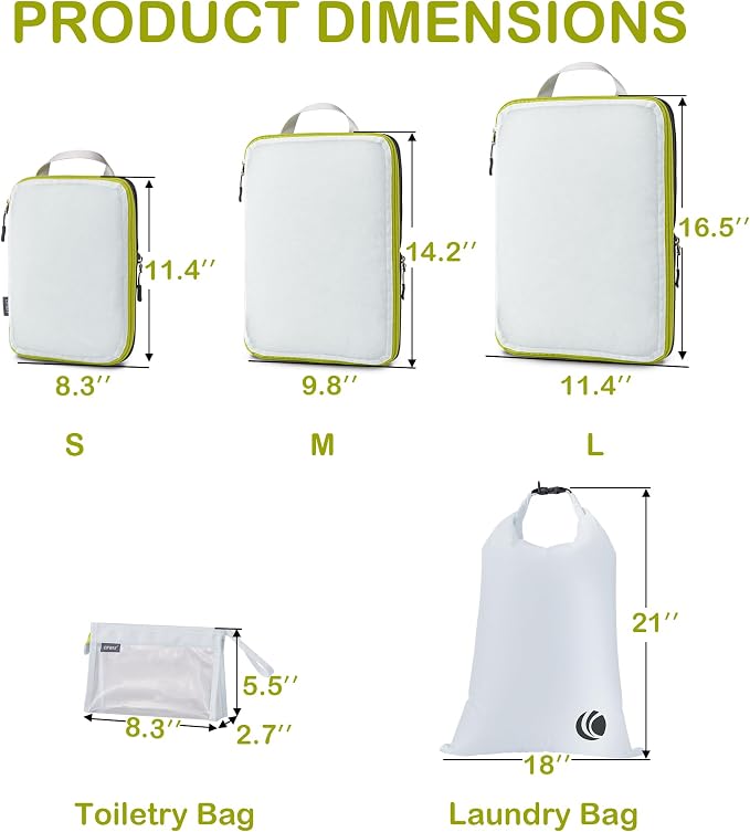 Cipway Compression Packing Cubes, See Through Mesh Luggage Organizer Bags - Image 4