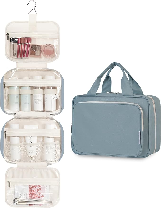 Narwey Hanging Toiletry Bag for Women Travel Makeup Bag Organizer Toiletries - Image 2