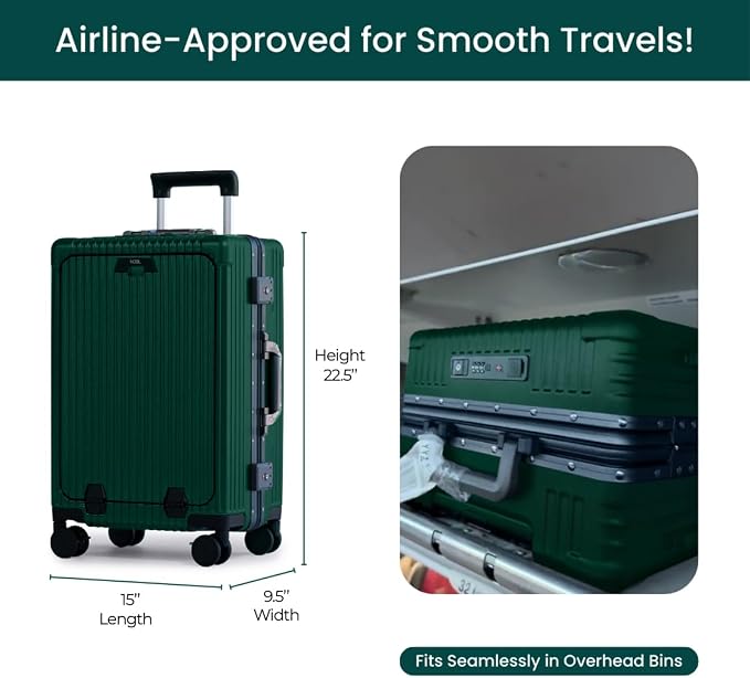 Nobl Travel Carry On Luggage, Noble Zipperless Aluminum Frame PC Hard Shell - Image 4