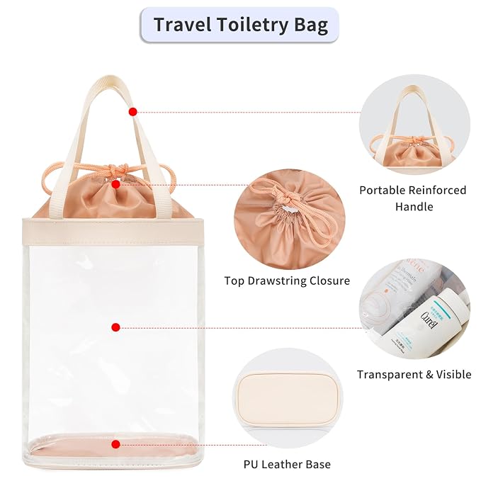 Travel Toiletry Bag, TSA Approved Toiletry Bag, Waterproof Clear Bag Cosmetic - Image 3