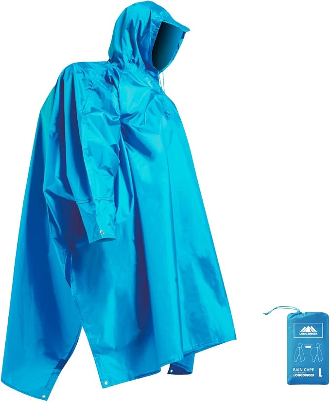 longsinger Hooded Rain Poncho for Adult by LONGSINGER