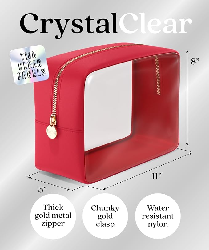 Clear Makeup Bag Zipper Pouch, Transparent Cosmetic Case Organizer, TSA - Image 2