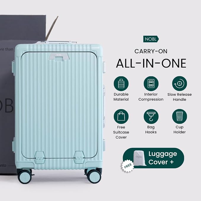 Nobl Travel Carry On Luggage, Noble Zipperless Aluminum Frame PC Hard Shell - Image 8