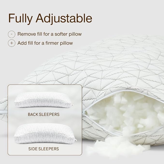 Coop Home Goods Original Crescent Adjustable Pillow, King Bed Pillows - Image 2