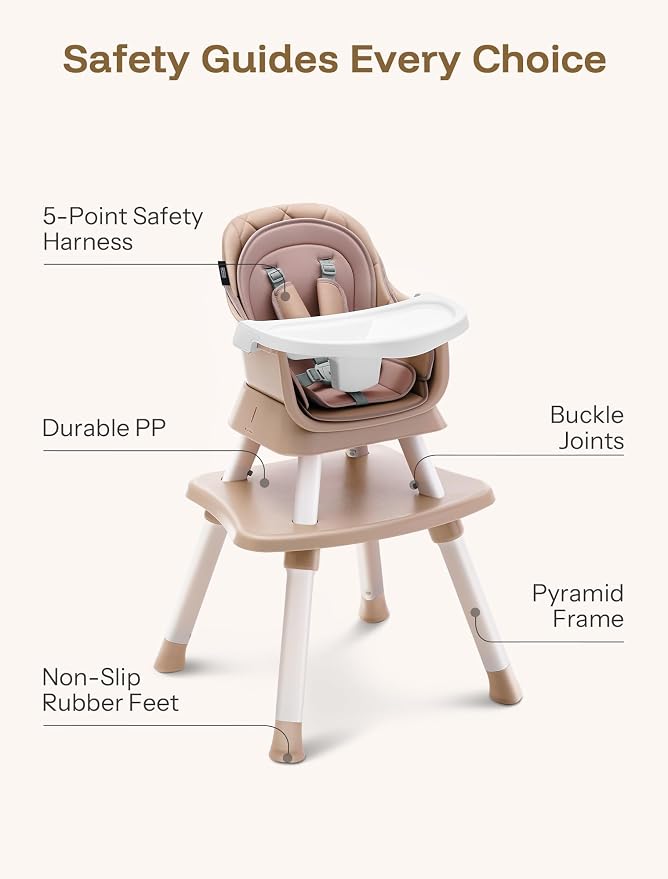 HARPPA 6 in 1 Baby High Chair, Convertible Infant Feeding Chair - Image 9