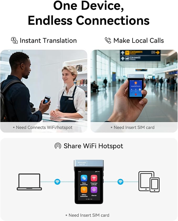 Wooask A9 Translation Earbuds Real Time Support Calls & Hotspot Sharing - Image 5