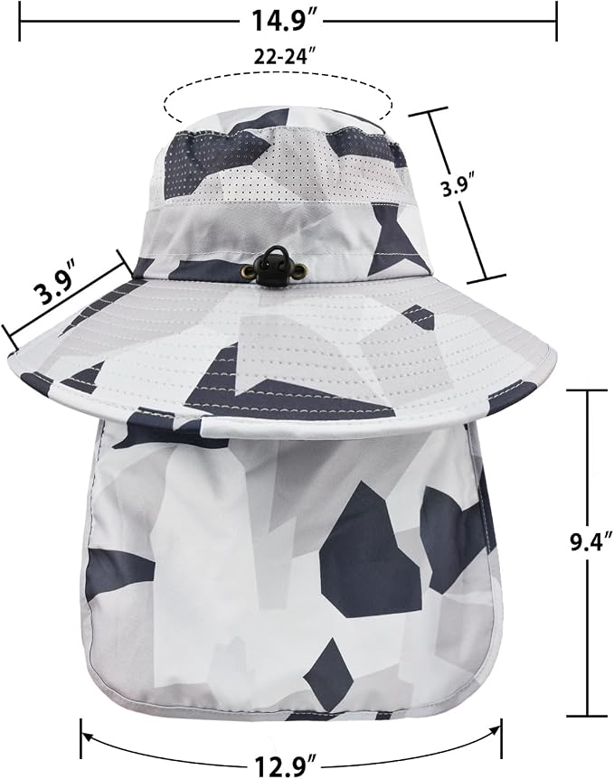 Sun Hats for Men Women Fishing Hat UPF 50+ Breathable Wide Brim Bucket Hats - Image 6