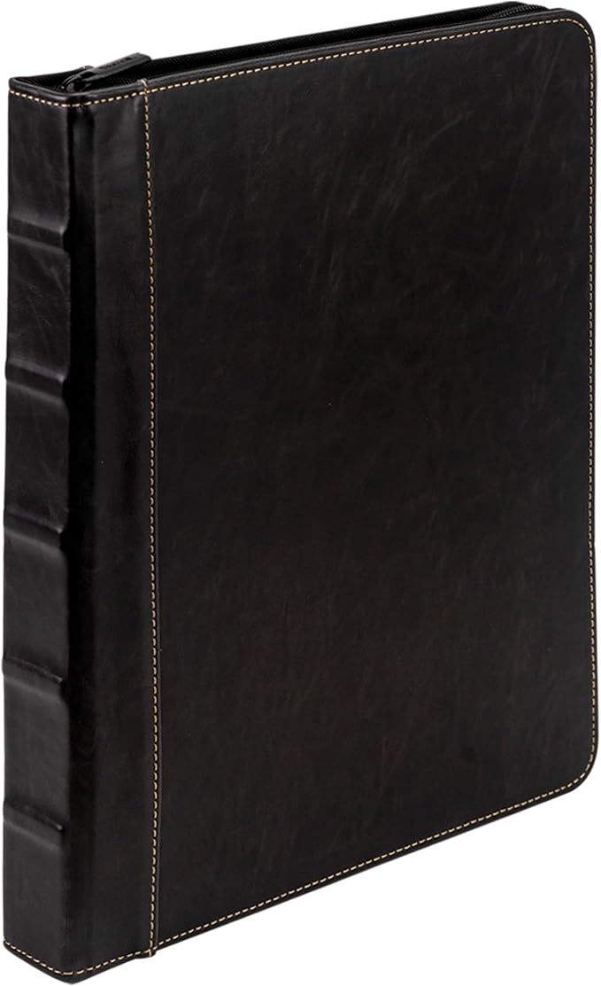 Samsill Vintage Leather Binder, 1 Inch Round Ring, Letter Size 8.5x11 Documents by Samsill