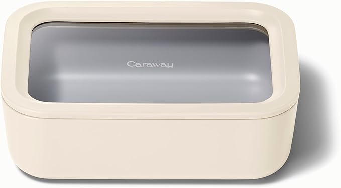 Caraway Glass Food Storage, 6.6 Cup Glass Container, Ceramic Coated Food by Caraway