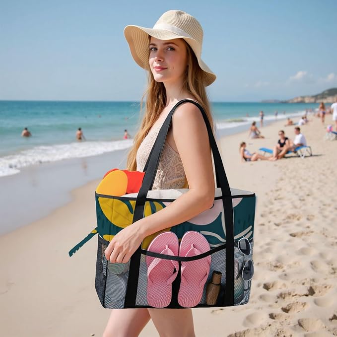 Sandproof Beach Bag with Zipper - Image 2