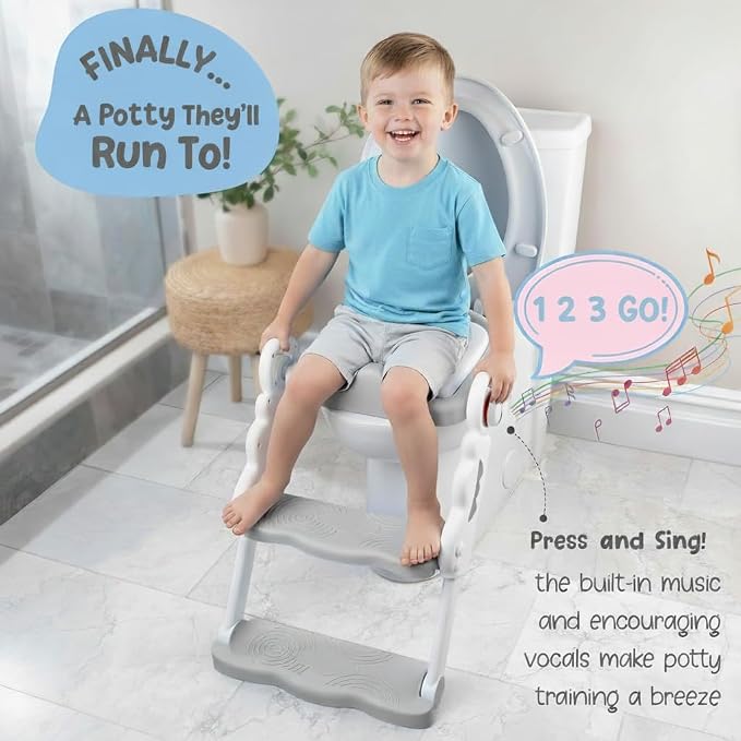 Musical & Sound Toddler Potty Training Seat w/Step Stool Ladder - Image 4