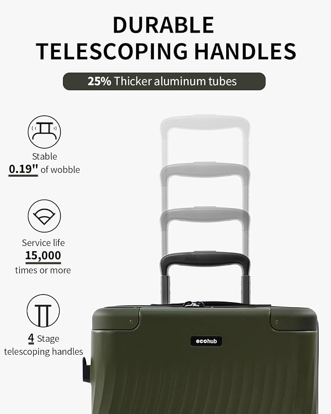 ECOHUB Hardside Expandable Carry On Luggage, Lightweight Small Hardshell Travel - Image 4