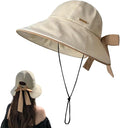 Wide Brim Hats for Woman Foldable Hats Sun Hats for Women uv Protection Bowknot by Unknown