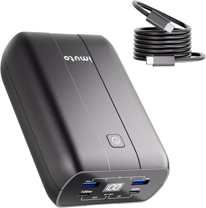 imuto 100w Power Bank, 20000mAh 4-Output Laptop Portable Charger, Fast Charging by imuto