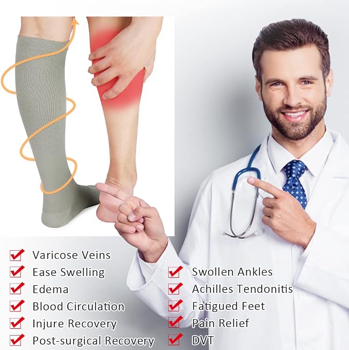 CASMON 2 Pairs Zipper Compression Socks - Image 4