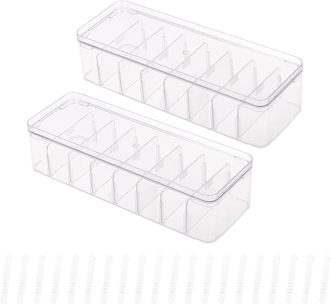 Yesesion 2pcs Clear Plastic Cable Organizer Boxes by Yesesion
