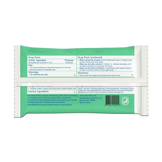 Zoviro Hand Sanitizer Wipes, Jasmine Essential Oils, 100% Viscose Ultra-Soft - Image 8