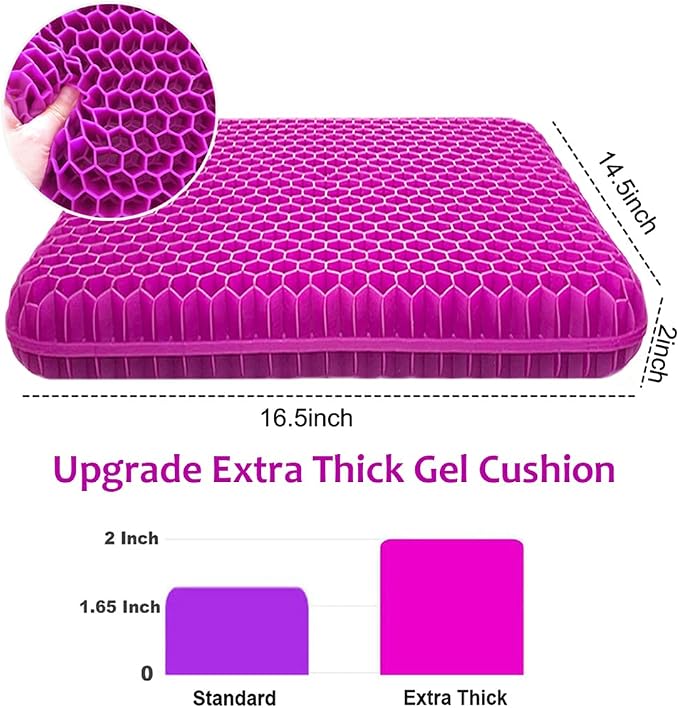 Gel Seat Cushion, Office Seat Cushion Chair Pads - Image 2
