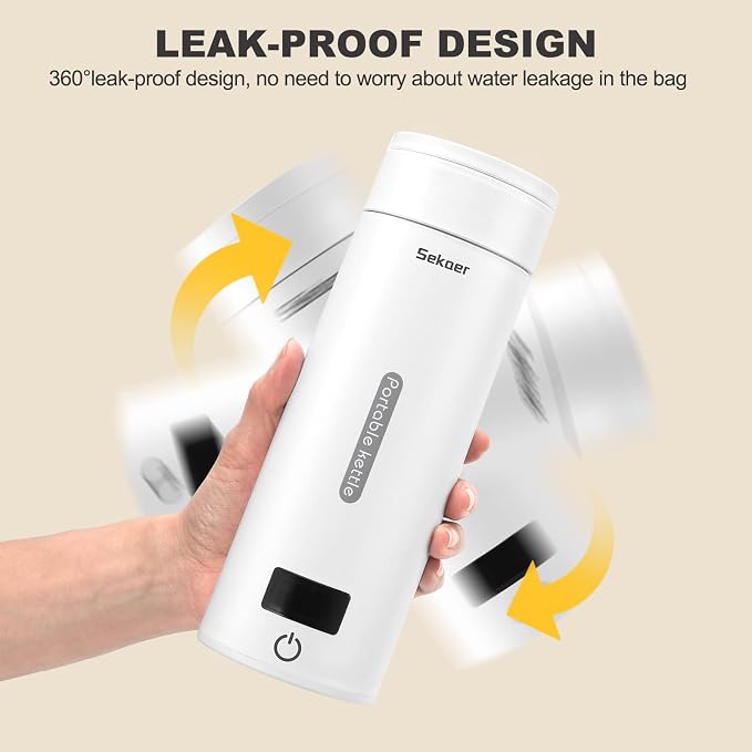 Sekaer Portable Electric Tea Kettle Travel Small Mini Coffee Kettle, - Image 7