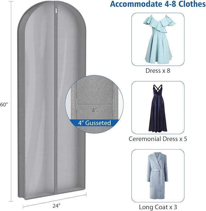 Zilink Luxury Breathable Fur Coat Storage Bags 60" Dress Bags - Image 3