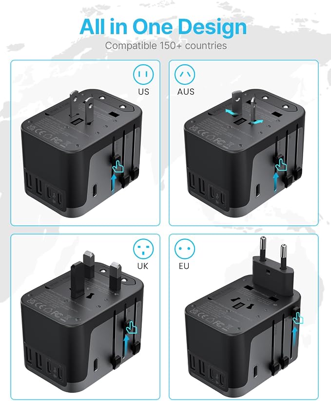 Universal Travel Adapter, VINTAR International Power Adapter - Image 2