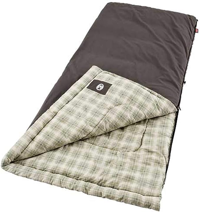 Coleman Heritage Big & Tall 10°F Flannel Sleeping Bag, XL Sleeping Bag Fits by Coleman