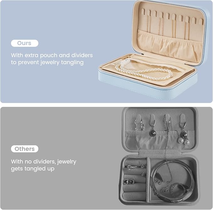 Lolalet Travel Jewelry Case for Women, Travel Jewelry Organizer Box - Image 4