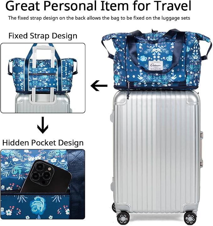 Large Capacity Foldable Travel Bag Expandable Portable Carry on Bag Dry&Wet - Image 3